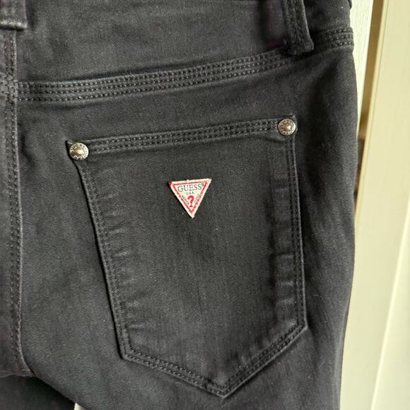 Guess Womens Jeans 24 Medium Rise Curvy Skinny Sienna Black Denim Stretchy - Picture 5 of 9
